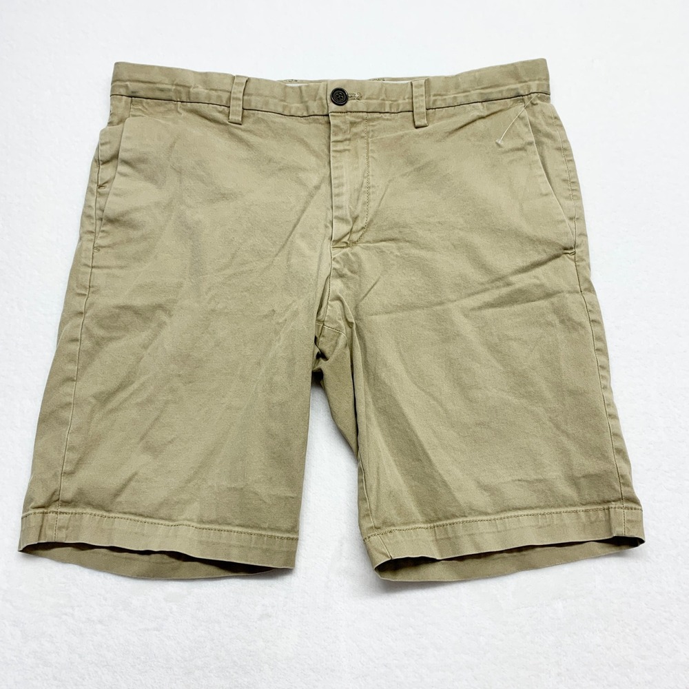 Banana Republic Aiden Short Mens Size 33 Khaki Chino Slim Fit Cotton Spandex